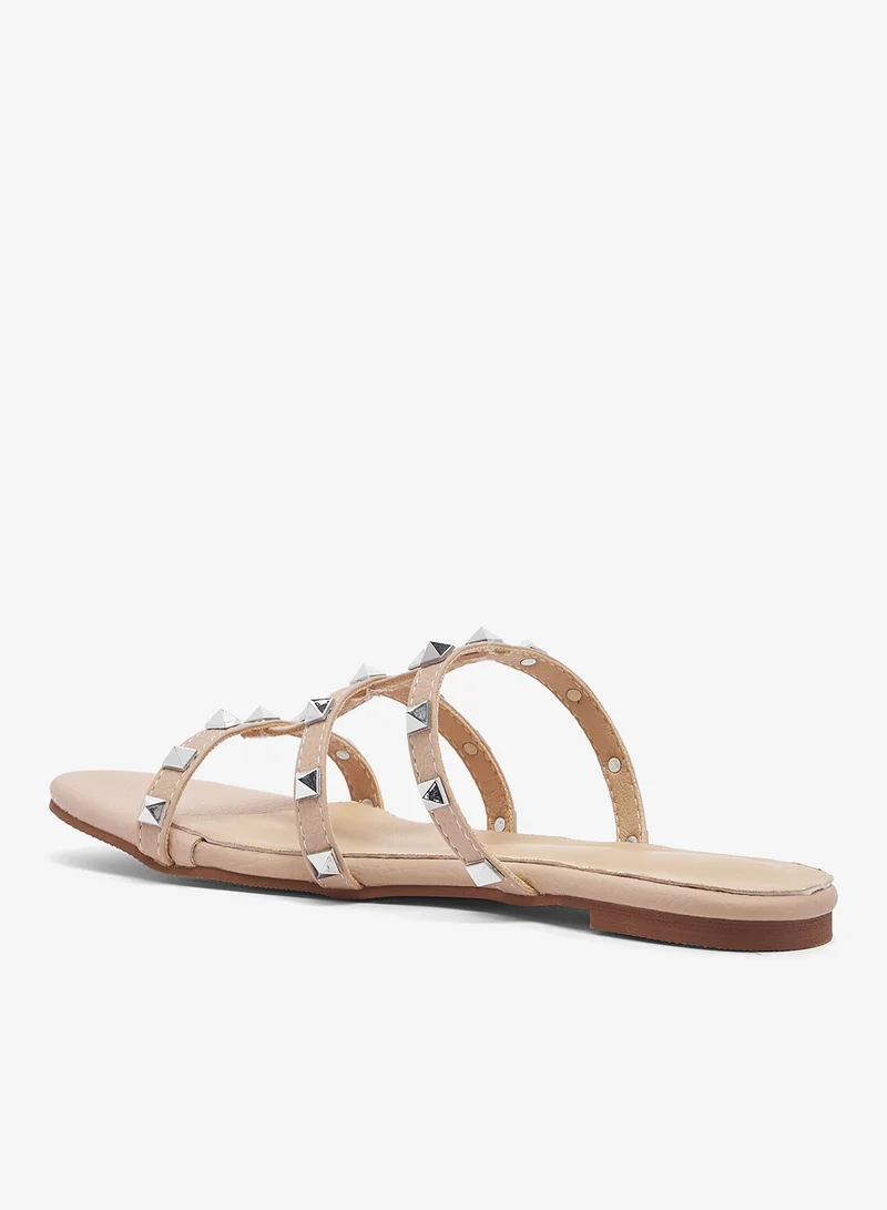 Ginger Stud Embellished Flat Sandals